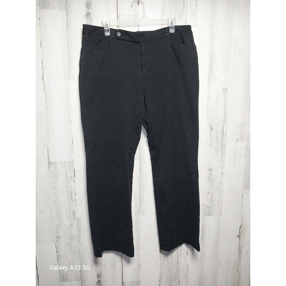 Lauren Ralph Lauren Straight leg Adelle Pants Women's Black Size 16 Button Tab - Picture 1 of 6